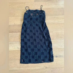 Onia Melanie Dress Window Mesh Blue Shadow Cover Up Size M  $295